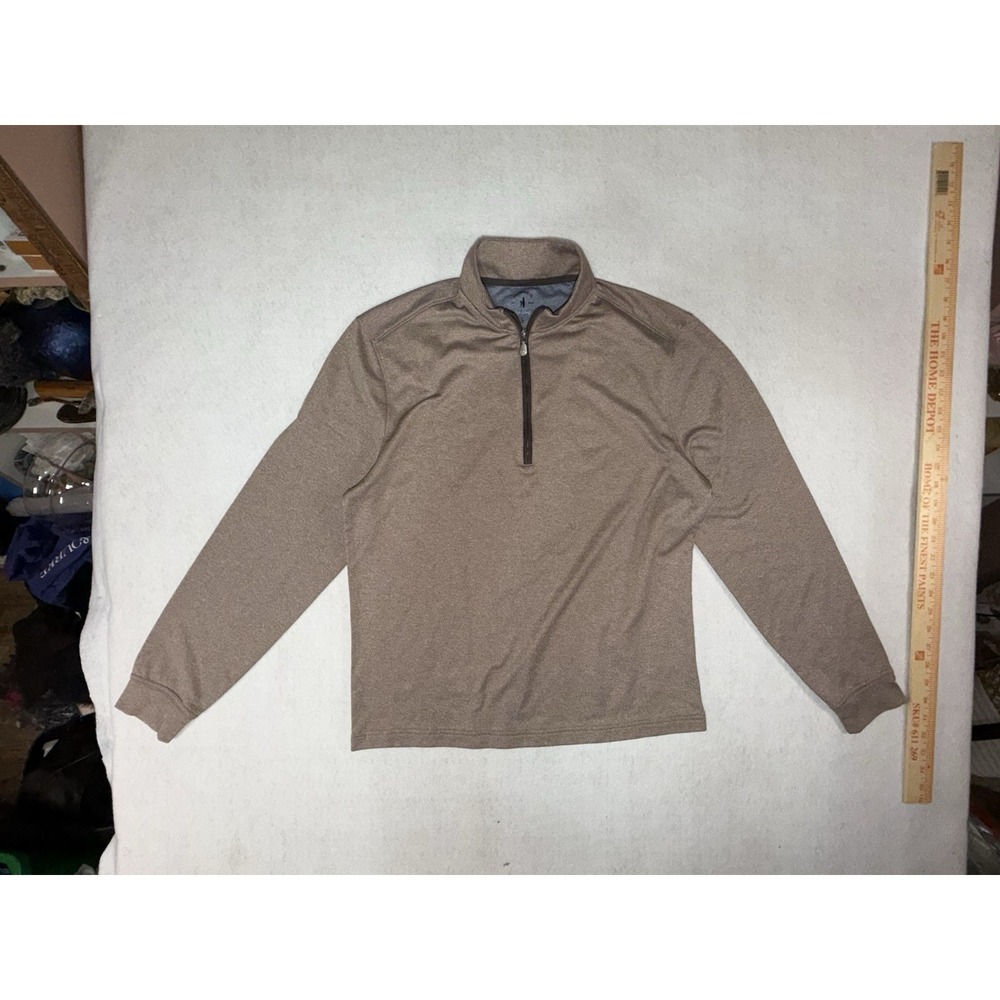 Johnnie O Mens SMALL Farber $148 Top Shelf 1/4 Zip Pullover-Russett